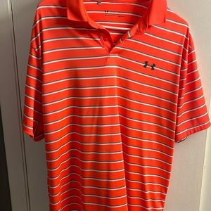Bright orange under armour golf shirt L